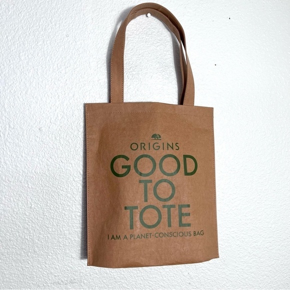 Origins Good to Tote Reusable Paper Bag New with Tags Sustainable Lightweight‎ - Picture 1 of 6